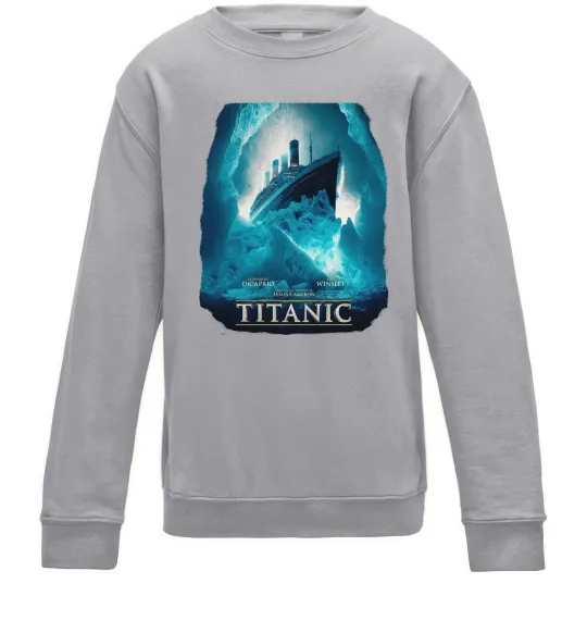 Детский Свитшот Титанік постер Серый меланж фото