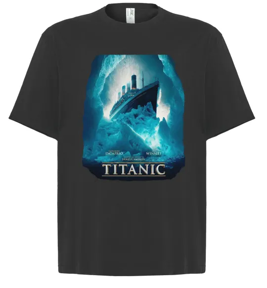 Футболка Оверсайз Титанік постер Черный фото