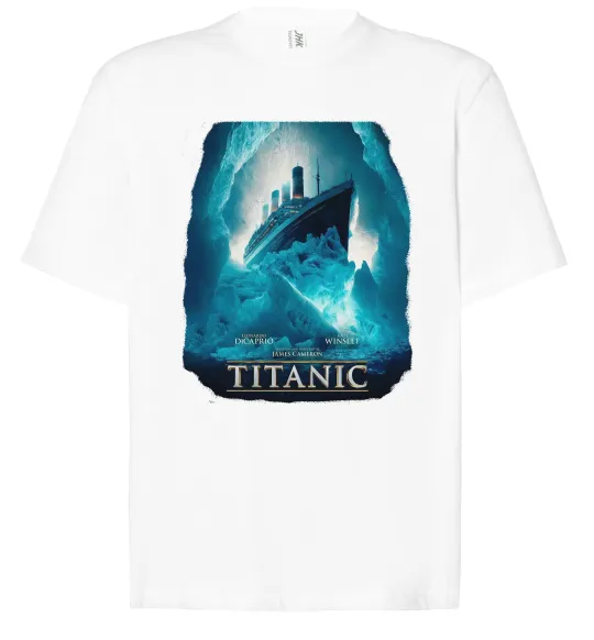 Футболка Оверсайз Титанік постер Белый фото