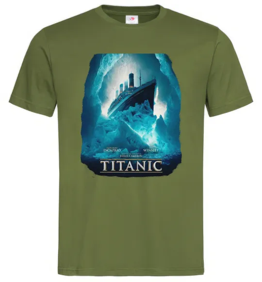 Мужская футболка Титанік постер Оливковый фото