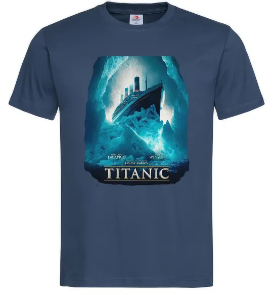 Мужская футболка Титанік постер Темно-синий фото