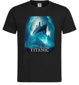 Мужская футболка Титанік постер Черный фото