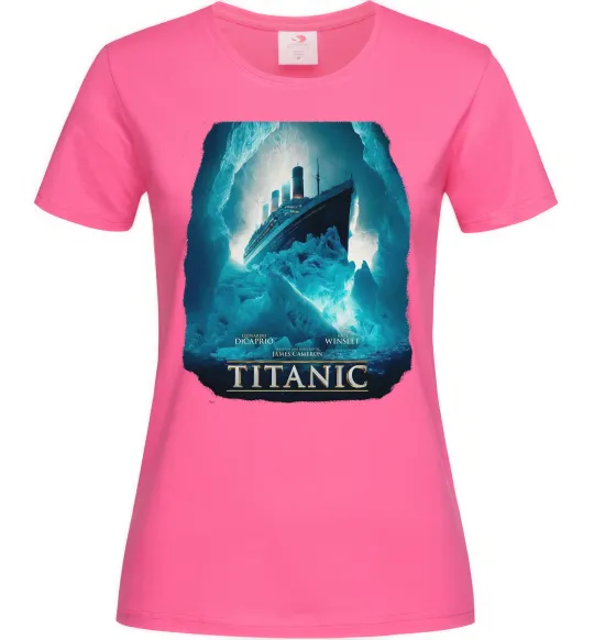 Жіноча футболка Титанік постер Яскраво-рожевий фото