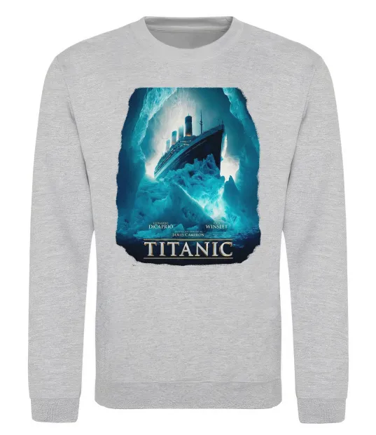 Свитшот Титанік постер Серый меланж фото
