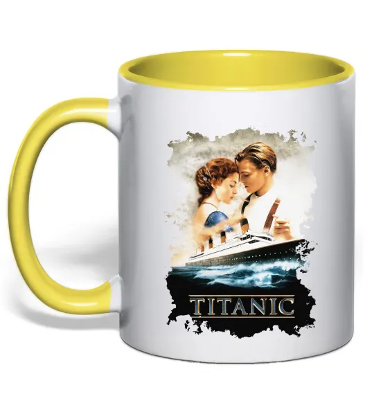 Чашка с цветной ручкой Титанік Солнечно желтый фото