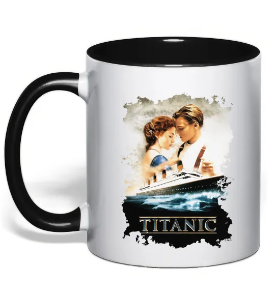 Чашка с цветной ручкой Титанік Черный фото