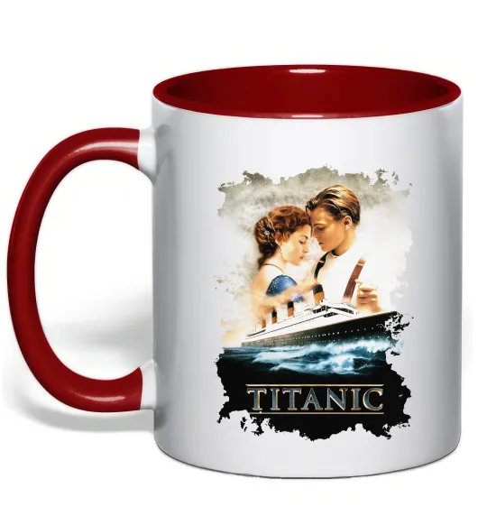 Чашка с цветной ручкой Титанік Красный фото