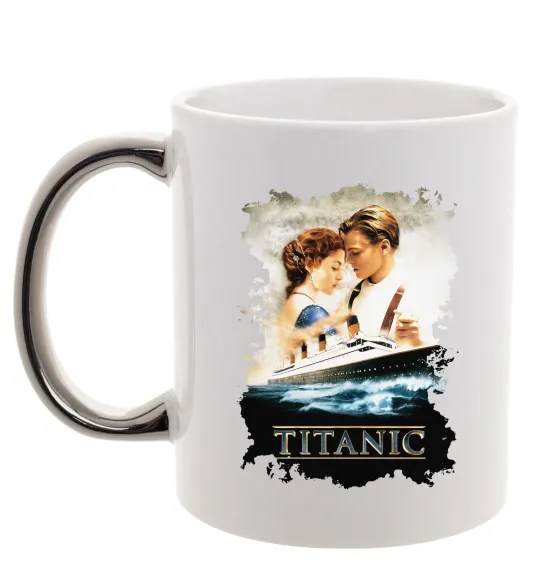 Чашка с цветной ручкой Титанік Серебро фото