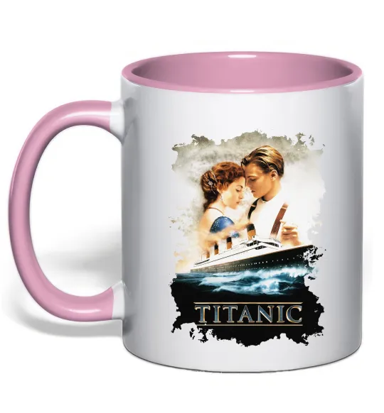 Чашка с цветной ручкой Титанік Нежно розовый фото