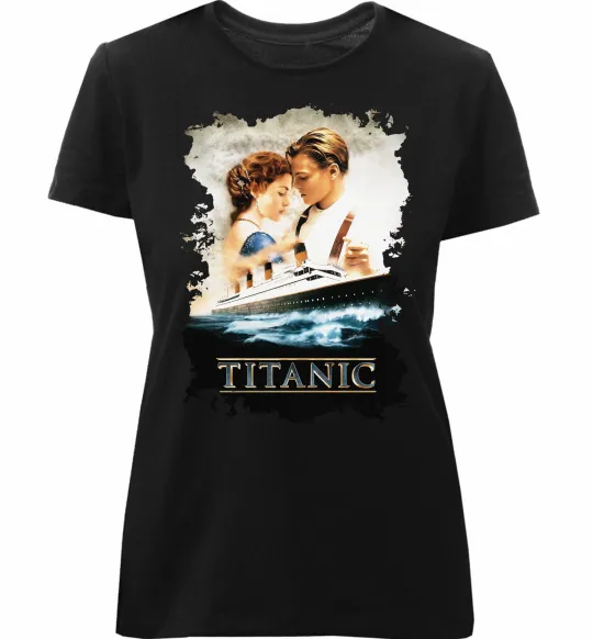 Женская премиум футболка Титанік Черный фото