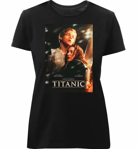 Женская премиум футболка Titanic Jack and Rose Черный фото