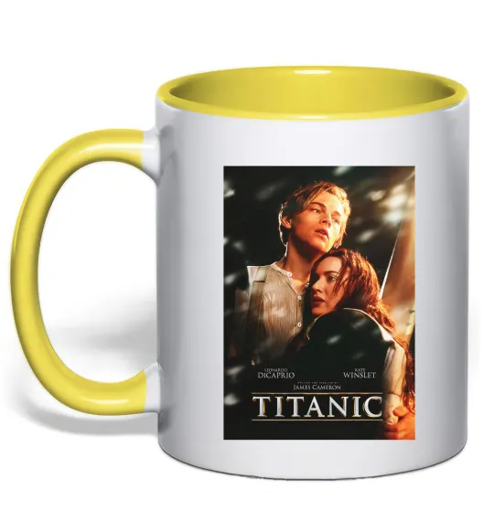 Чашка с цветной ручкой Titanic Jack and Rose Солнечно желтый фото