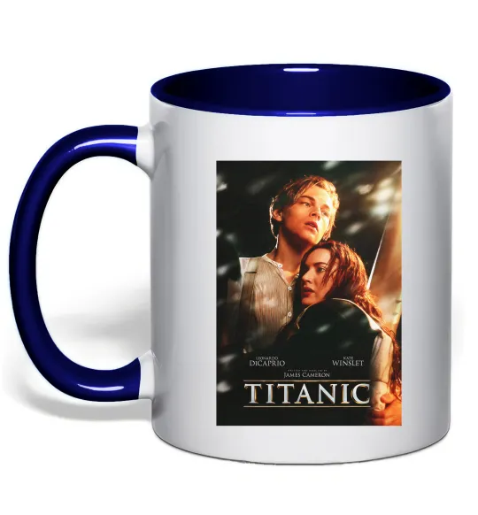 Чашка с цветной ручкой Titanic Jack and Rose Глубокий темно-синий фото