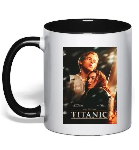 Чашка с цветной ручкой Titanic Jack and Rose Черный фото