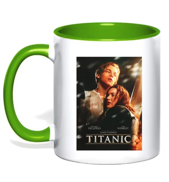 Чашка с цветной ручкой Titanic Jack and Rose Зеленый фото