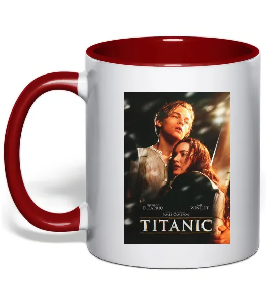 Чашка с цветной ручкой Titanic Jack and Rose Красный фото