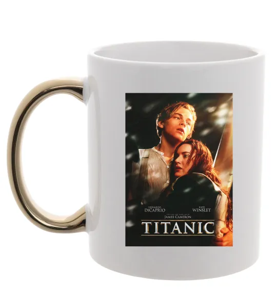 Чашка с цветной ручкой Titanic Jack and Rose Золото фото