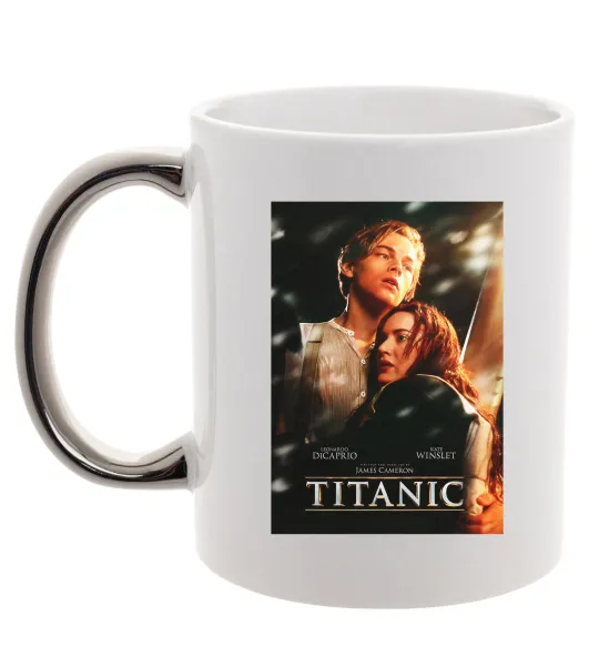 Чашка с цветной ручкой Titanic Jack and Rose Серебро фото