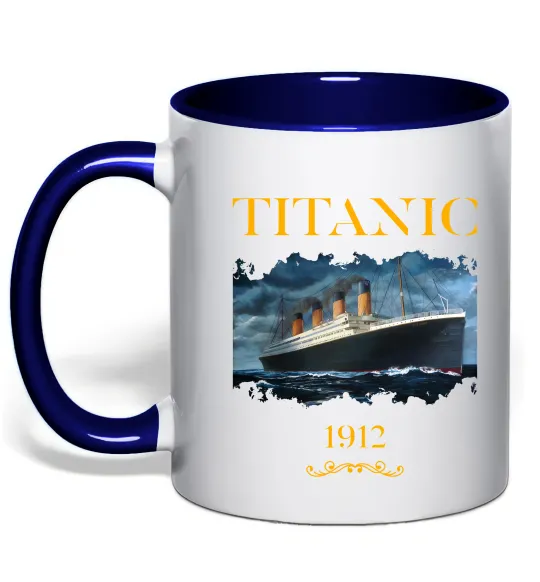 Чашка с цветной ручкой Titanic 1912 Глубокий темно-синий фото