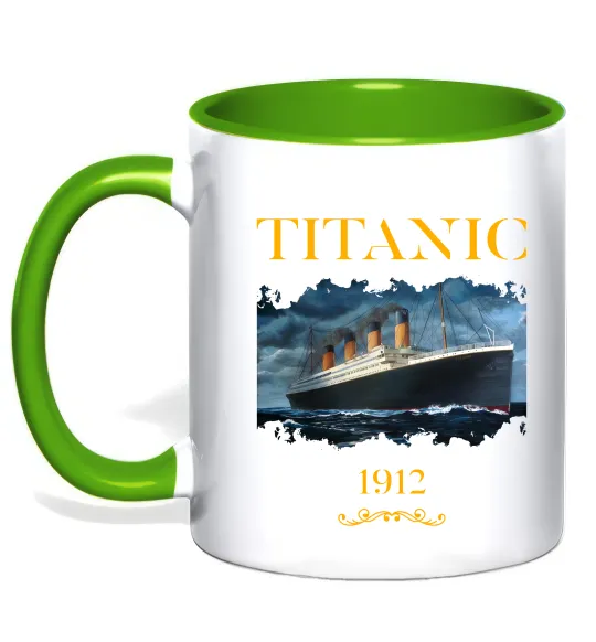 Чашка с цветной ручкой Titanic 1912 Зеленый фото