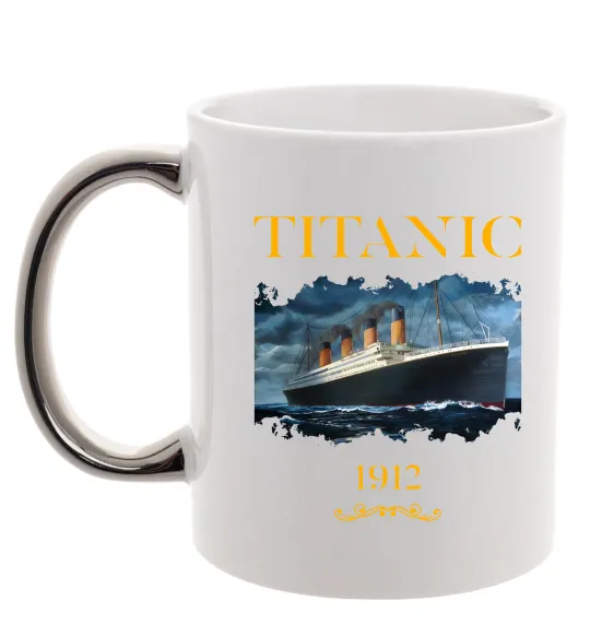 Чашка с цветной ручкой Titanic 1912 Серебро фото