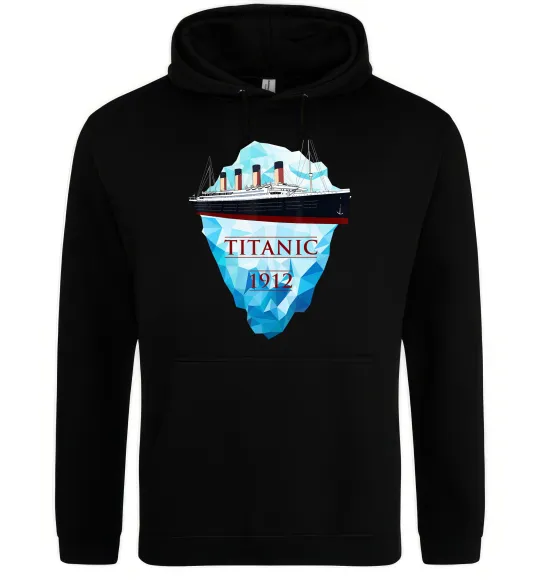 Мужская толстовка (худи) Титанік айсберг 1912 Черный фото
