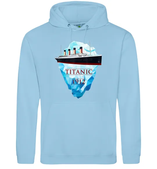 Чоловіча толстовка (худі) Титанік айсберг 1912 Блакитний фото