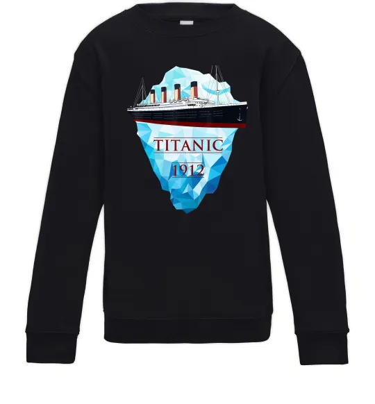 Детский Свитшот Титанік айсберг 1912 Черный фото