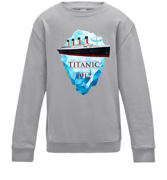 Детский Свитшот Титанік айсберг 1912 Серый меланж фото