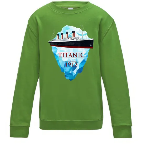Детский Свитшот Титанік айсберг 1912 Лаймовый фото