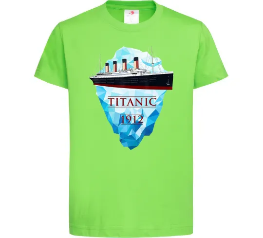 Детская футболка Титанік айсберг 1912 Лаймовый фото