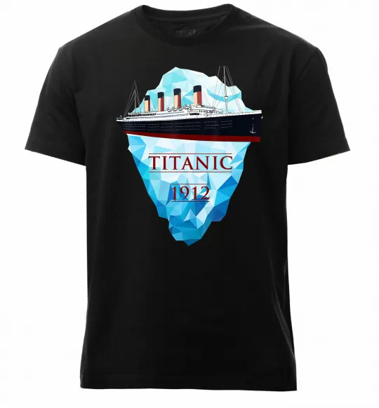 Мужская премиум футболка Титанік айсберг 1912 Черный фото