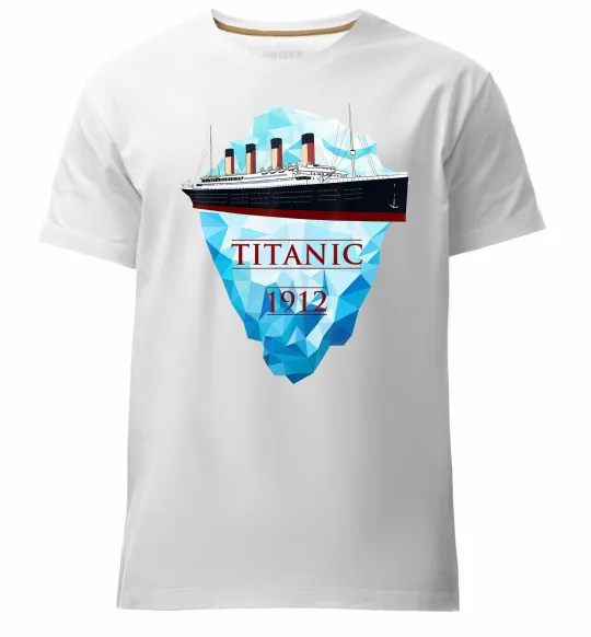 Мужская премиум футболка Титанік айсберг 1912 Белый фото