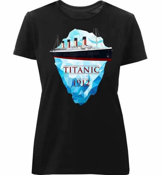 Женская премиум футболка Титанік айсберг 1912 Черный фото