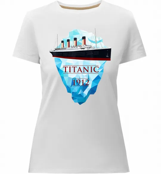 Женская премиум футболка Титанік айсберг 1912 Белый фото