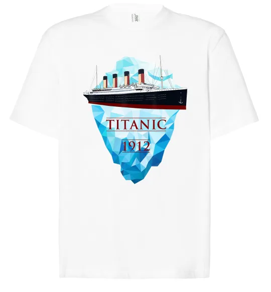Футболка Оверсайз Титанік айсберг 1912 Белый фото