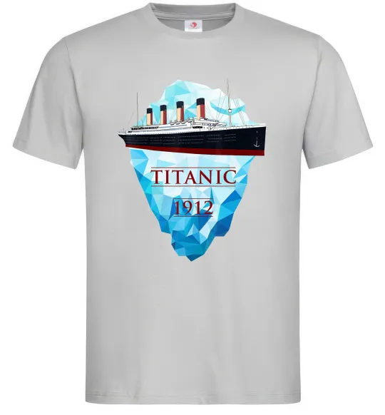 Мужская футболка Титанік айсберг 1912 Серый фото