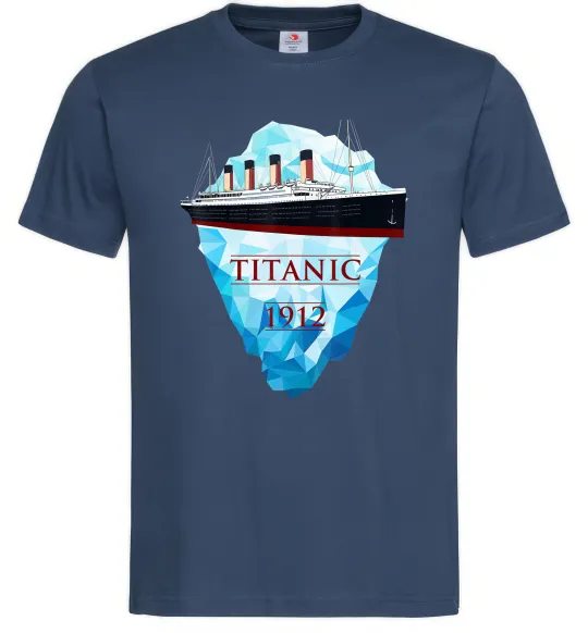Мужская футболка Титанік айсберг 1912 Темно-синий фото
