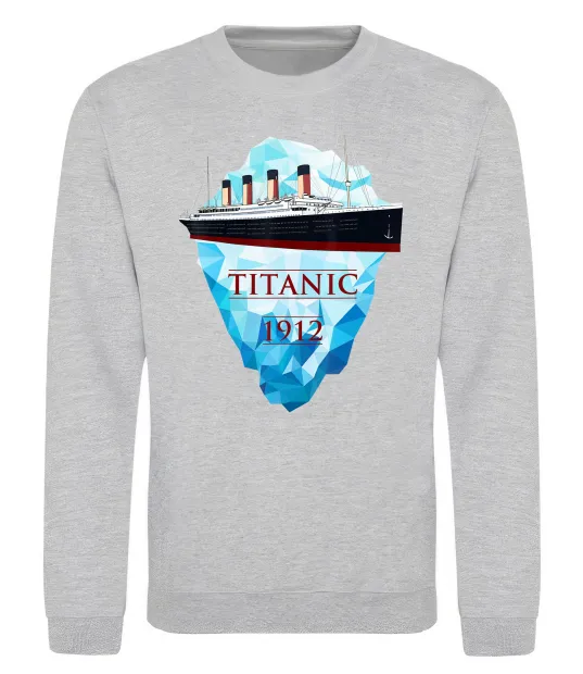 Свитшот Титанік айсберг 1912 Серый меланж фото
