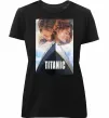 Женская премиум футболка Титанік ретро Черный фото