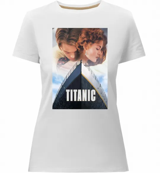 Женская премиум футболка Титанік ретро Белый фото