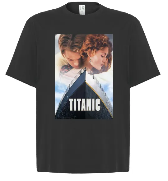 Футболка Оверсайз Титанік ретро Черный фото
