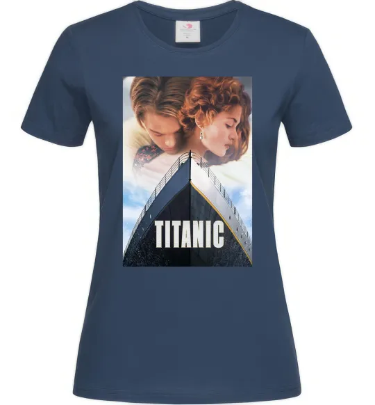 Жіноча футболка Титанік ретро Темно-синій фото