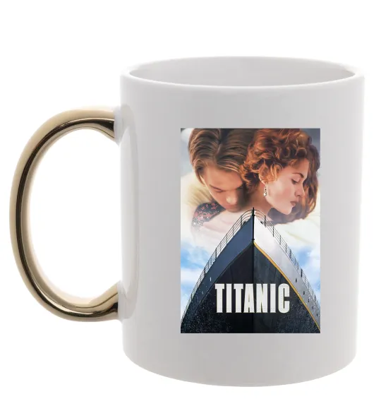 Чашка с цветной ручкой Титанік ретро Золото фото