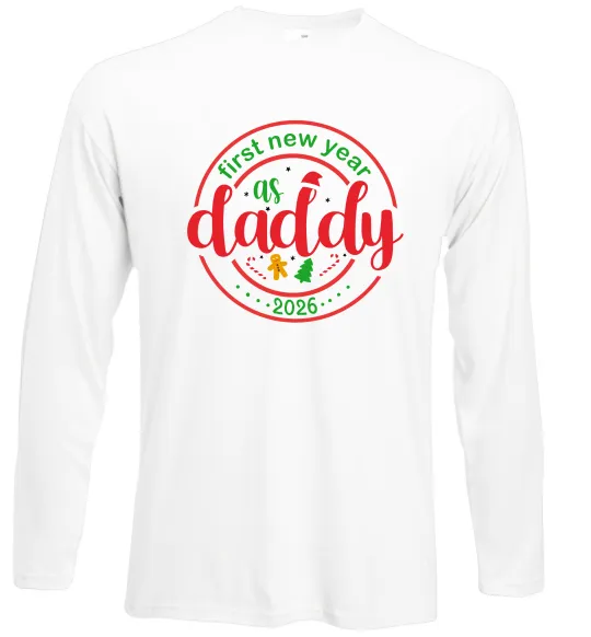 Лонгслив First New Year as daddy Белый фото