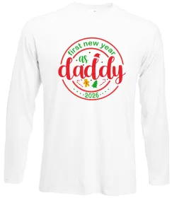 Лонгслив First New Year as daddy Белый фото
