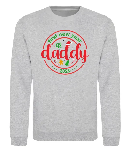 Свитшот First New Year as daddy Серый меланж фото