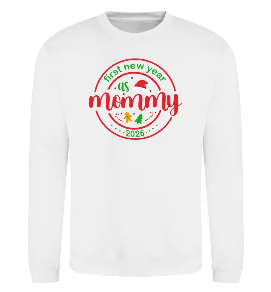 Світшот First New Year as mommy Білий фото