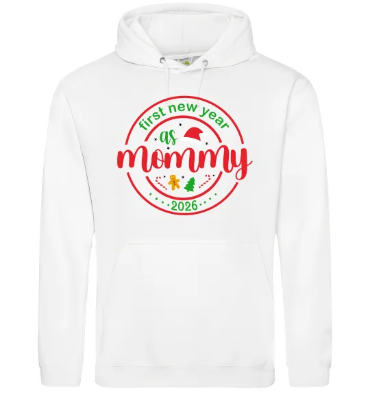 Женская толстовка (худи) First New Year as mommy Белый фото