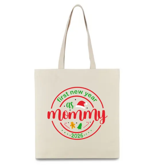 Эко-сумка First New Year as mommy Бежевый фото